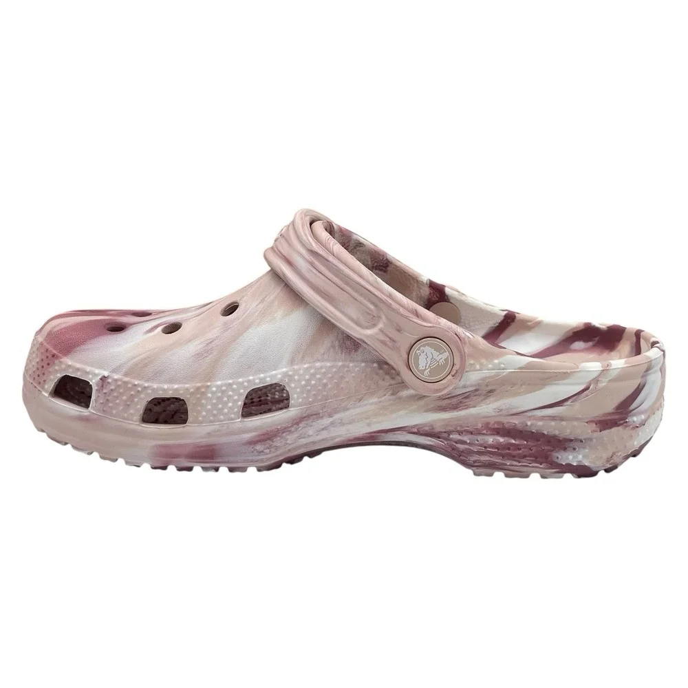 Crocs Youth Girls Marbled Classic Watercolor Clogs Size J6 Slip-on Water Sandal